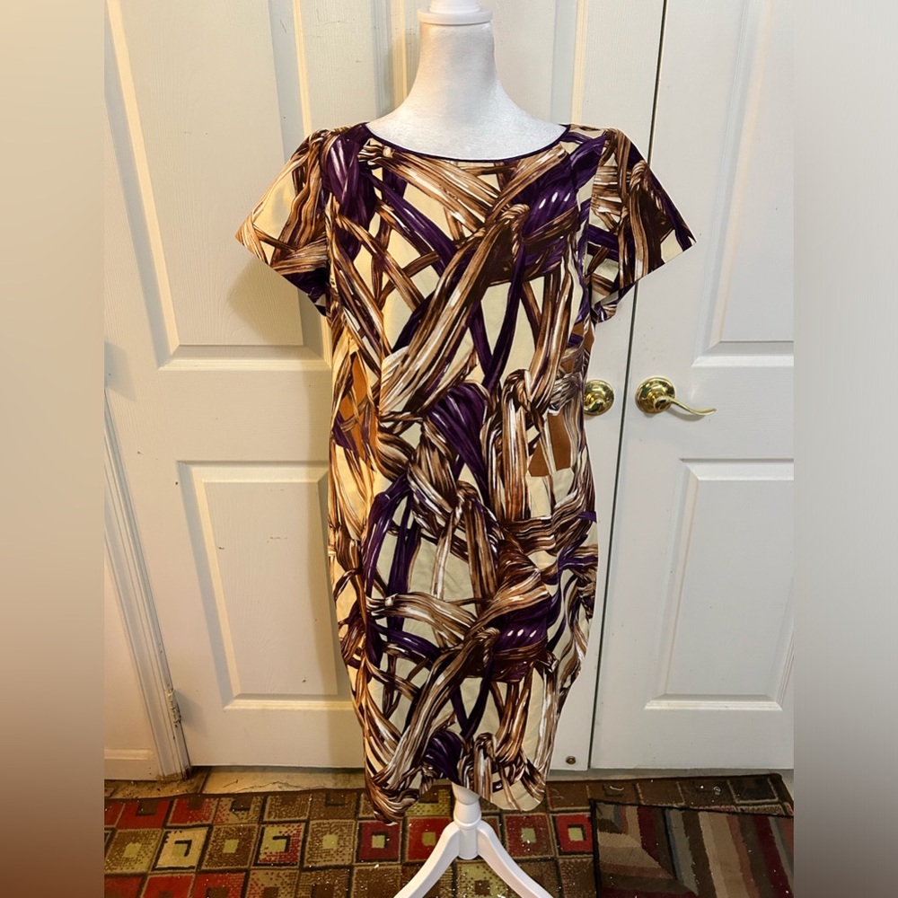 Carolina Herrera purple & brown dress